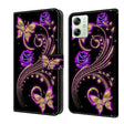 For Motorola Moto G54 Crystal 3D Shockproof Protective Leather Phone Case(Purple Flower Butterfly) - Motorola Cases by PMC TechLife | Online Shopping South Africa | PMC TechLife | Buy Now Pay Later Mobicred
