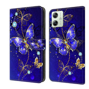 For Motorola Moto G54 Crystal 3D Shockproof Protective Leather Phone Case(Diamond Butterfly)