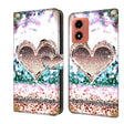 For Motorola Moto G Play 2024 Crystal 3D Shockproof Protective Leather Phone Case(Pink Diamond Heart) - Motorola Cases by PMC TechLife | Online Shopping South Africa | PMC TechLife | Buy Now Pay Later Mobicred