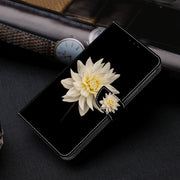 For Motorola Moto G Play 2024 Crystal 3D Shockproof Protective Leather Phone Case(White Flower)