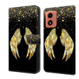 For Motorola Moto G Play 2024 Crystal 3D Shockproof Protective Leather Phone Case(Golden Wings) - Motorola Cases by PMC TechLife | Online Shopping South Africa | PMC TechLife | Buy Now Pay Later Mobicred