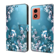For Motorola Moto G Play 2024 Crystal 3D Shockproof Protective Leather Phone Case(Plum Flower)