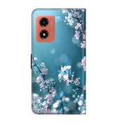 For Motorola Moto G Play 2024 Crystal 3D Shockproof Protective Leather Phone Case(Plum Flower)