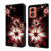 For Motorola Moto G Play 2024 Crystal 3D Shockproof Protective Leather Phone Case(Fantastic Flower)