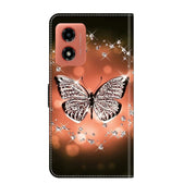 For Motorola Moto G Play 2024 Crystal 3D Shockproof Protective Leather Phone Case(Crystal Butterfly)