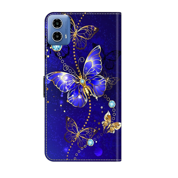 For Motorola Moto G24 Crystal 3D Shockproof Protective Leather Phone Case(Diamond Butterfly)