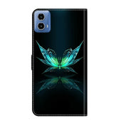 For Motorola Moto G24 Power Crystal 3D Shockproof Protective Leather Phone Case(Reflection Dutterfly)