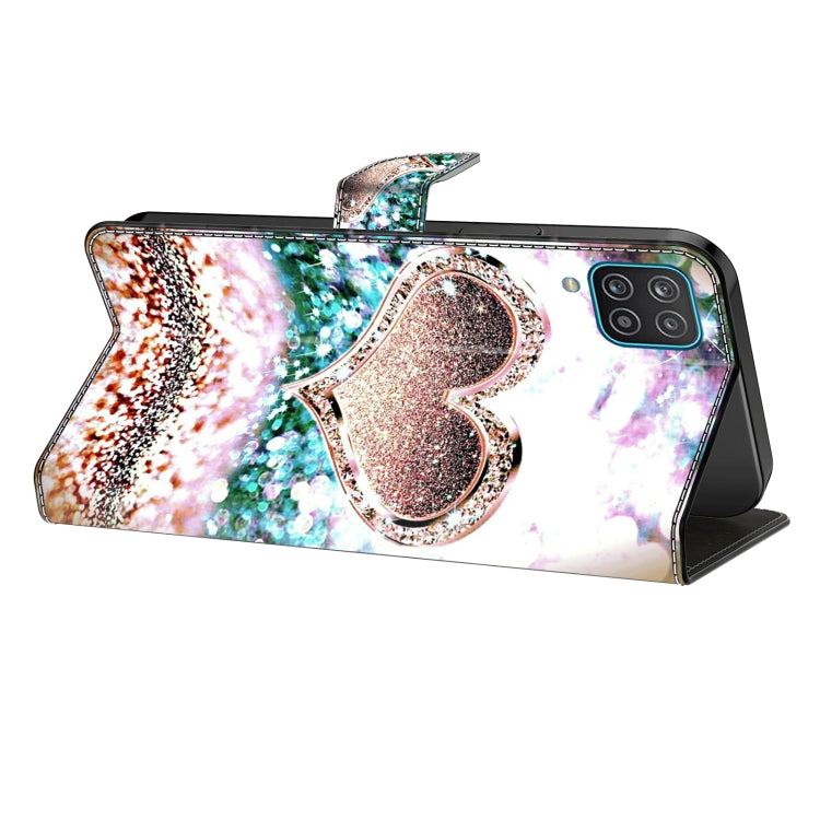 For Motorola Moto G24 Power Crystal 3D Shockproof Protective Leather Phone Case(Pink Diamond Heart)