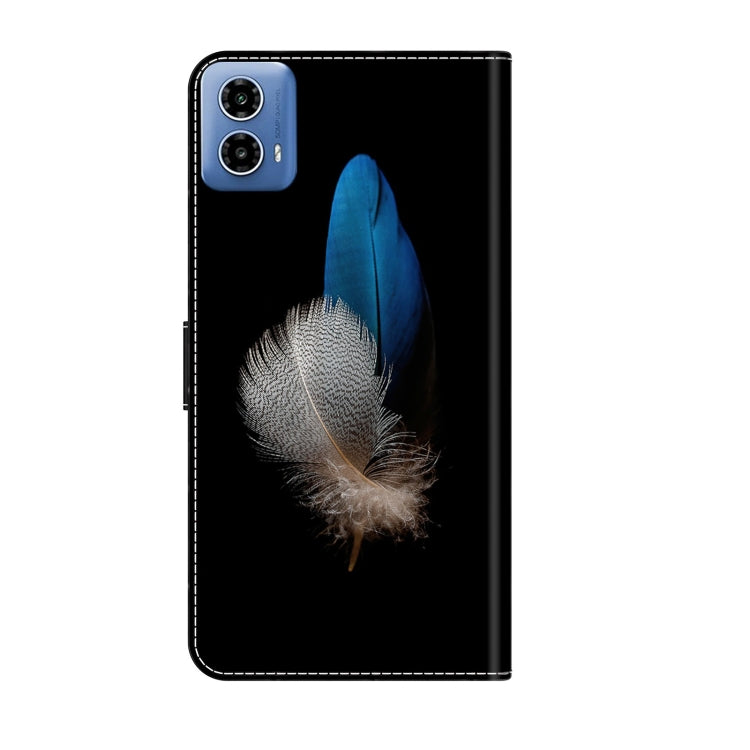 For Motorola Moto G24 Power Crystal 3D Shockproof Protective Leather Phone Case(Two Branches)