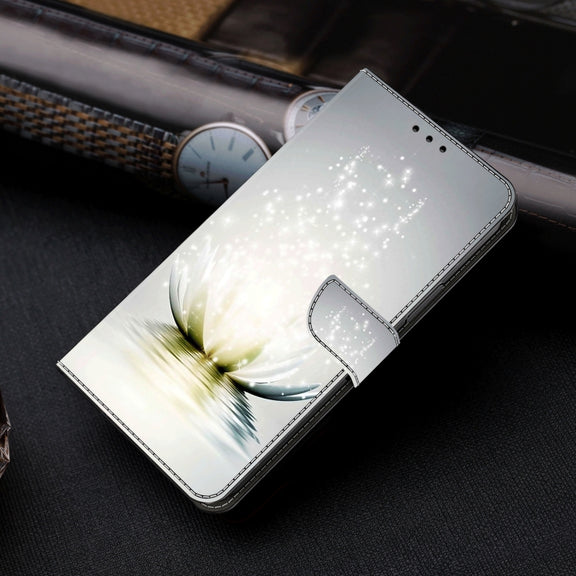 For Motorola Moto G04 Crystal 3D Shockproof Protective Leather Phone Case(Light Lotus)