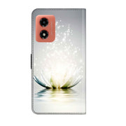 For Motorola Moto G04 Crystal 3D Shockproof Protective Leather Phone Case(Light Lotus)