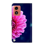 For Motorola Moto G04 Crystal 3D Shockproof Protective Leather Phone Case(Pink Petals)