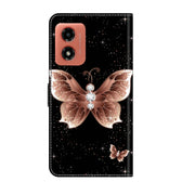 For Motorola Moto G04 Crystal 3D Shockproof Protective Leather Phone Case(Pink Diamond Butterfly)