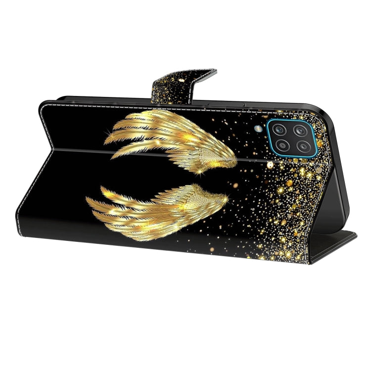 For Motorola Moto G04 Crystal 3D Shockproof Protective Leather Phone Case(Golden Wings)