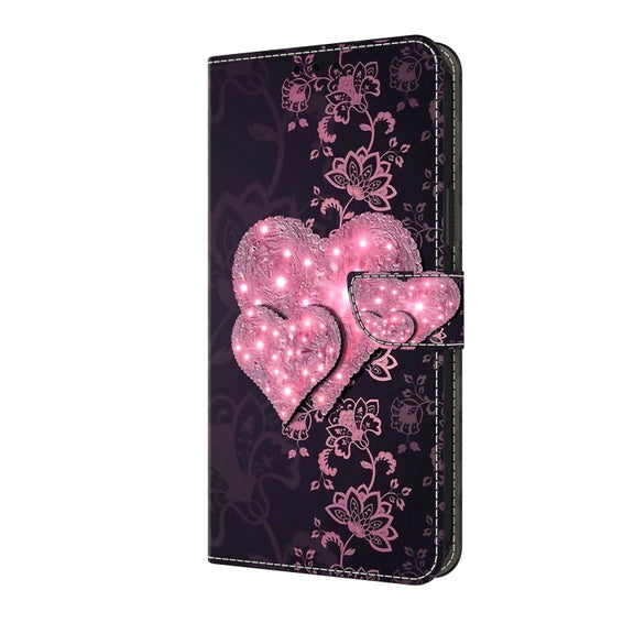For Motorola Moto G04 Crystal 3D Shockproof Protective Leather Phone Case(Lace Love)