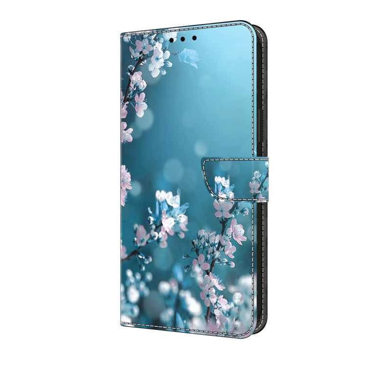 For Motorola Moto G04 Crystal 3D Shockproof Protective Leather Phone Case(Plum Flower)