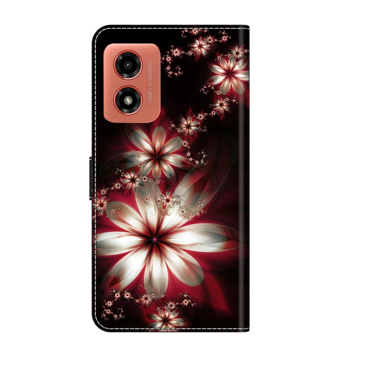 For Motorola Moto G04 Crystal 3D Shockproof Protective Leather Phone Case(Fantastic Flower)