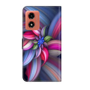 For Motorola Moto G04 Crystal 3D Shockproof Protective Leather Phone Case(Colorful Flower)