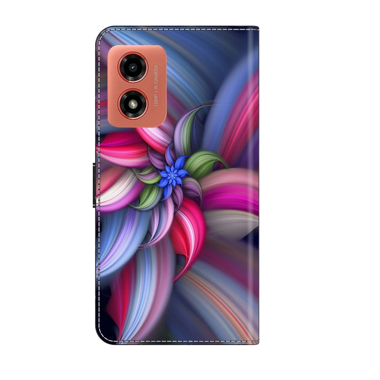 For Motorola Moto G04 Crystal 3D Shockproof Protective Leather Phone Case(Colorful Flower)