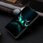 For Motorola Moto G34 Crystal 3D Shockproof Protective Leather Phone Case(Reflection Dutterfly)