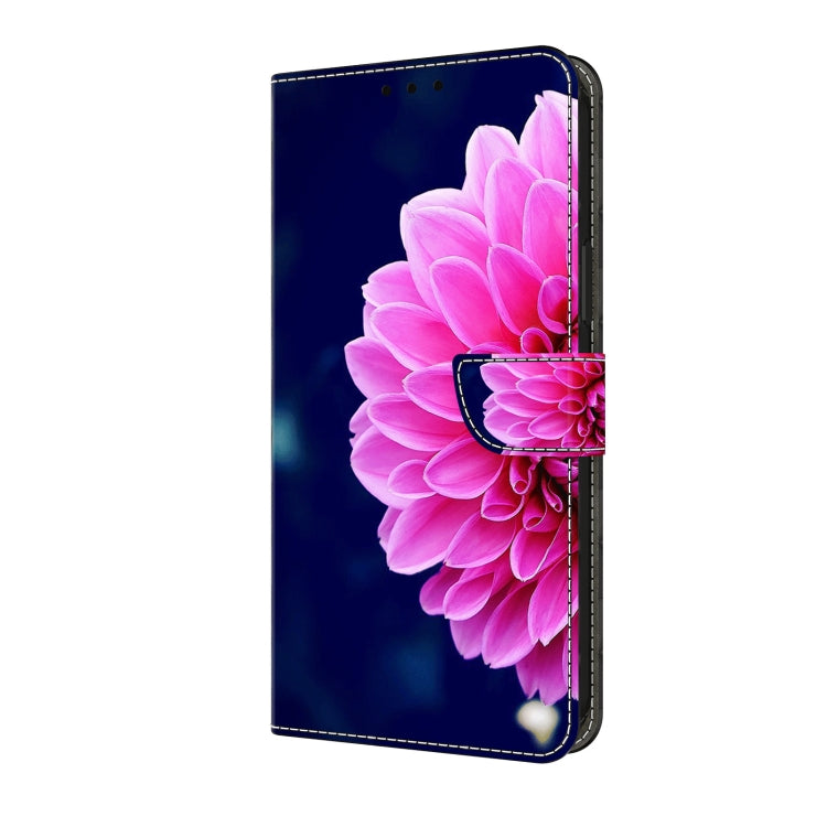 For Motorola Moto G34 Crystal 3D Shockproof Protective Leather Phone Case(Pink Petals)