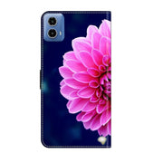 For Motorola Moto G34 Crystal 3D Shockproof Protective Leather Phone Case(Pink Petals)