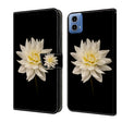 For Motorola Moto G34 Crystal 3D Shockproof Protective Leather Phone Case(White Flower) - Motorola Cases by PMC TechLife | Online Shopping South Africa | PMC TechLife | Buy Now Pay Later Mobicred