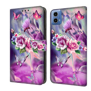 For Motorola Moto G34 Crystal 3D Shockproof Protective Leather Phone Case(Butterfly)