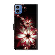 For Motorola Moto G34 Crystal 3D Shockproof Protective Leather Phone Case(Fantastic Flower)