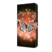 For Motorola Moto G34 Crystal 3D Shockproof Protective Leather Phone Case(Crystal Butterfly)