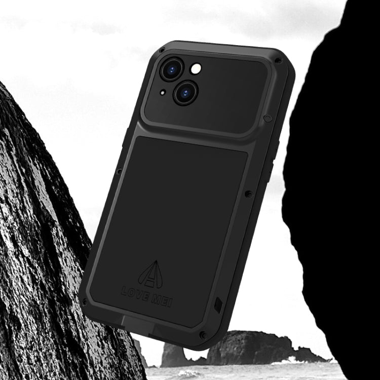 For iPhone 15 LOVE MEI Metal Shockproof Life Water-resistant Dustproof Phone Case(Red)