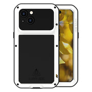 For iPhone 15 LOVE MEI Metal Shockproof Life Water-resistant Dustproof Phone Case(White)
