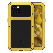For iPhone 15 LOVE MEI Metal Shockproof Life Water-resistant Dustproof Phone Case(Yellow)