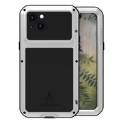 For iPhone 15 Plus LOVE MEI Metal Shockproof Life Water-resistant Dustproof Phone Case(Silver)