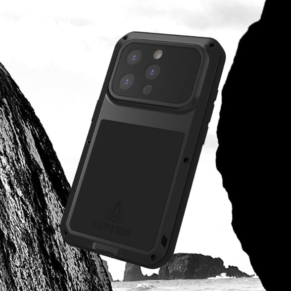 For iPhone 15 Pro LOVE MEI Metal Shockproof Life Water-resistant Dustproof Phone Case(Red)