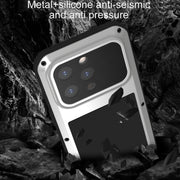 For iPhone 15 Pro LOVE MEI Metal Shockproof Life Water-resistant Dustproof Phone Case(Red)