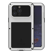 For iPhone 15 Pro Max LOVE MEI Metal Shockproof Life Water-resistant Dustproof Phone Case(Silver)