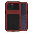 For iPhone 15 Pro Max LOVE MEI Metal Shockproof Life Waterproof Dustproof Phone Case(Red) - free shipping - PMC TechLife - Order now!