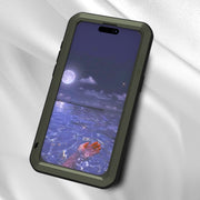 For iPhone 15 Pro Max LOVE MEI Metal Shockproof Life Water-resistant Dustproof Phone Case(Red)