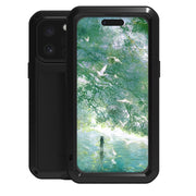 For iPhone 16 Pro Max LOVE MEI Metal Shockproof Life Water-resistant Dustproof Phone Case(Black)