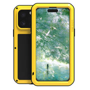 For iPhone 16 Pro Max LOVE MEI Metal Shockproof Life Water-resistant Dustproof Phone Case(Yellow)