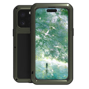 For iPhone 16 Pro LOVE MEI Metal Shockproof Life Water-resistant Dustproof Phone Case(Black)