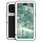 For iPhone 16 Pro LOVE MEI Metal Shockproof Life Water-resistant Dustproof Phone Case(White)