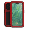 For iPhone 16 LOVE MEI Metal Shockproof Life Waterproof Dustproof Phone Case(Red) - free shipping - PMC Jewellery - Order now!