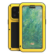 For iPhone 16 LOVE MEI Metal Shockproof Life Water-resistant Dustproof Phone Case(Yellow)
