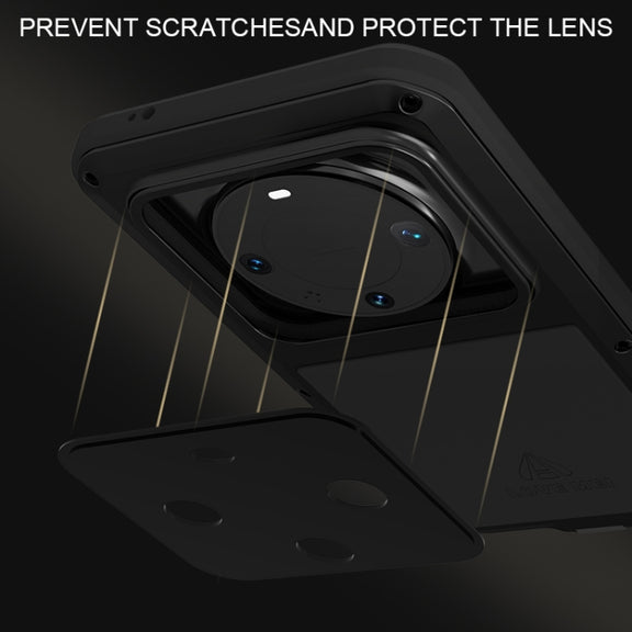 For Huawei Mate 60 Pro / 60 Pro+ LOVE MEI Metal Shockproof Life Water-resistant Dustproof Phone Case(Black)