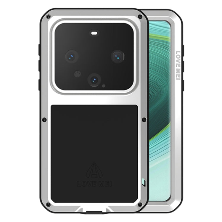For Huawei Mate 60 Pro / 60 Pro+ LOVE MEI Metal Shockproof Life Water-resistant Dustproof Phone Case(Silver)