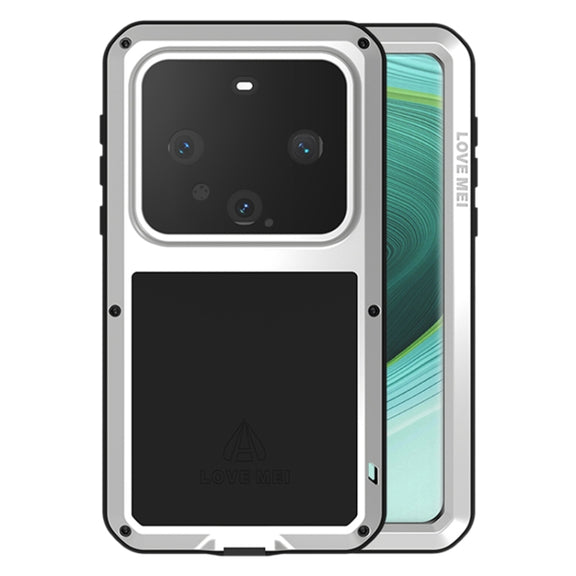 For Huawei Mate 60 Pro / 60 Pro+ LOVE MEI Metal Shockproof Life Water-resistant Dustproof Phone Case(Silver)