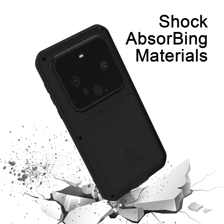 For Huawei Mate 60 LOVE MEI Metal Shockproof Life Water-resistant Dustproof Phone Case(Red)