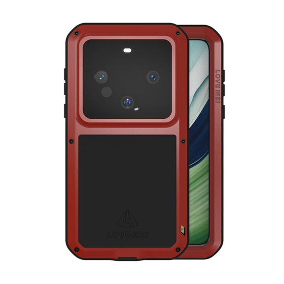 For Huawei Mate 60 LOVE MEI Metal Shockproof Life Water-resistant Dustproof Phone Case(Red)